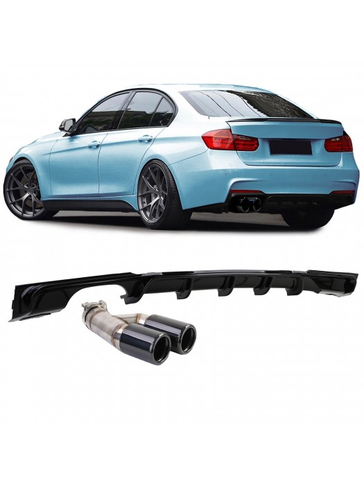 Zadní difuzor BMW 3 F30/F31 (316i/318i/320i) - černý lesklý (černé koncovky)